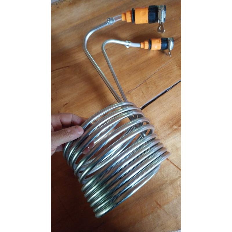 Serpentín inox para enfriar olla chica